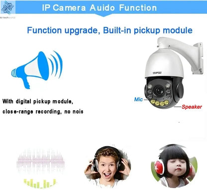 Onvif Metal Laser Infrared Full Color Auto Tracking Cruise 8MP 4K 54X Optics Zoom 360° POE PTZ Speed Dome Surveillance IP Camera - Ai - TechWorld