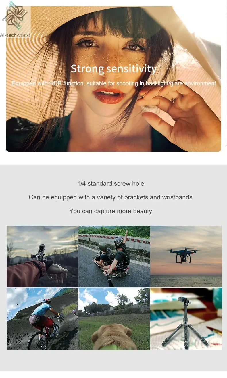 Ordro EP7 Digital Camera Head Wearable Motorcycle Vlog Camcorder 4K 60FPS with Remote Control for YouTube Videos Ai-TechWorld 