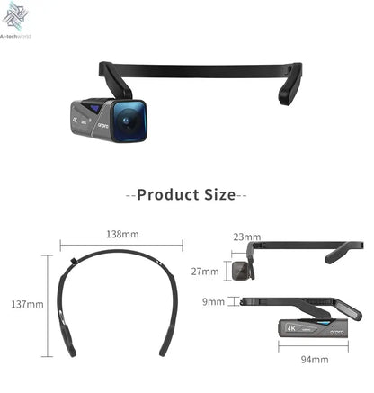 Ordro EP7 Digital Camera Head Wearable Motorcycle Vlog Camcorder 4K 60FPS with Remote Control for YouTube Videos Ai-TechWorld 