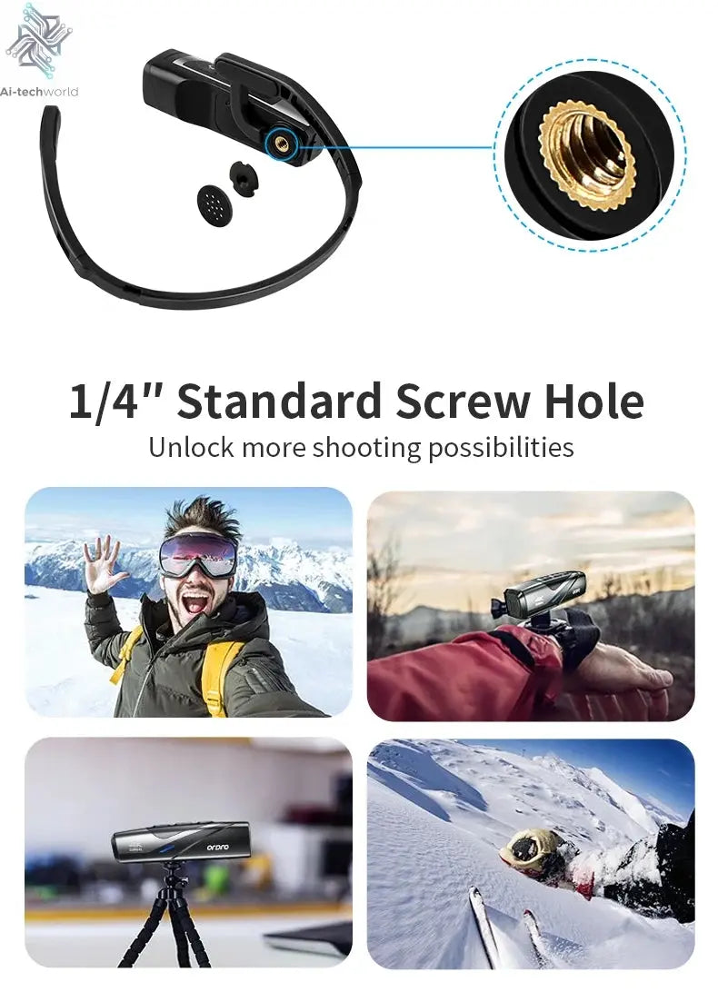 Ordro EP8 Head Wearable Action Camera Vlog 4K 60fps for YouTube Videos Motorcycle Helmet Digital Camcorder Camara Stabilization Ai-TechWorld 
