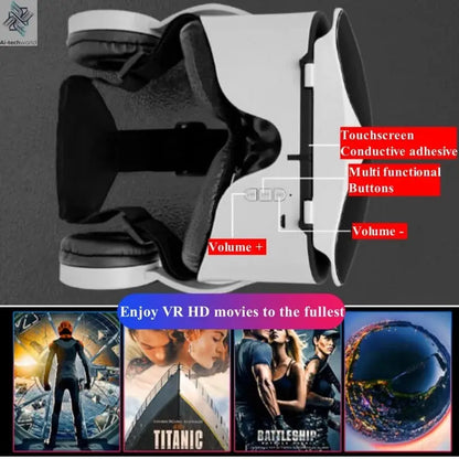 Original J70 4K Wireless Virtual Reality VR Glasses Stereo 3D Videos Google Cardboard Box Headset Helmet for Smartphone Max 6.7" Ai-TechWorld 