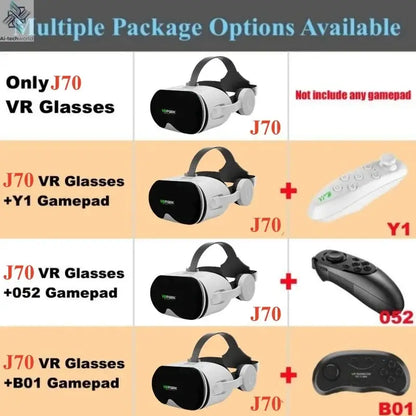 Original J70 4K Wireless Virtual Reality VR Glasses Stereo 3D Videos Google Cardboard Box Headset Helmet for Smartphone Max 6.7" Ai-TechWorld 