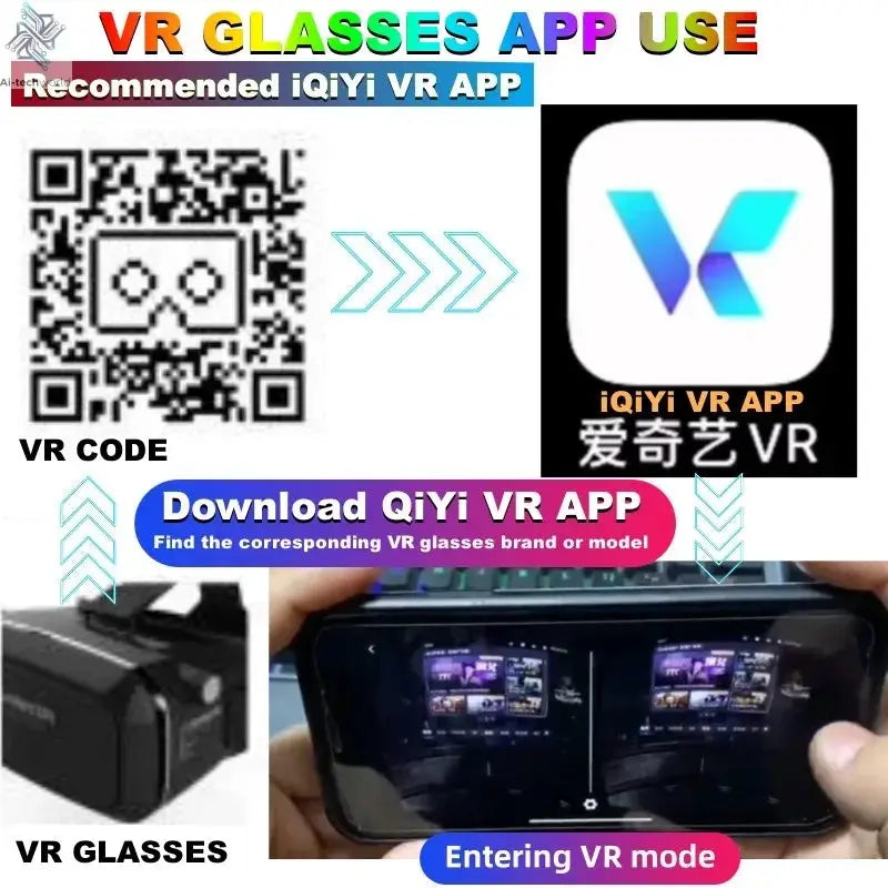 Original J70 4K Wireless Virtual Reality VR Glasses Stereo 3D Videos Google Cardboard Box Headset Helmet for Smartphone Max 6.7" Ai-TechWorld 