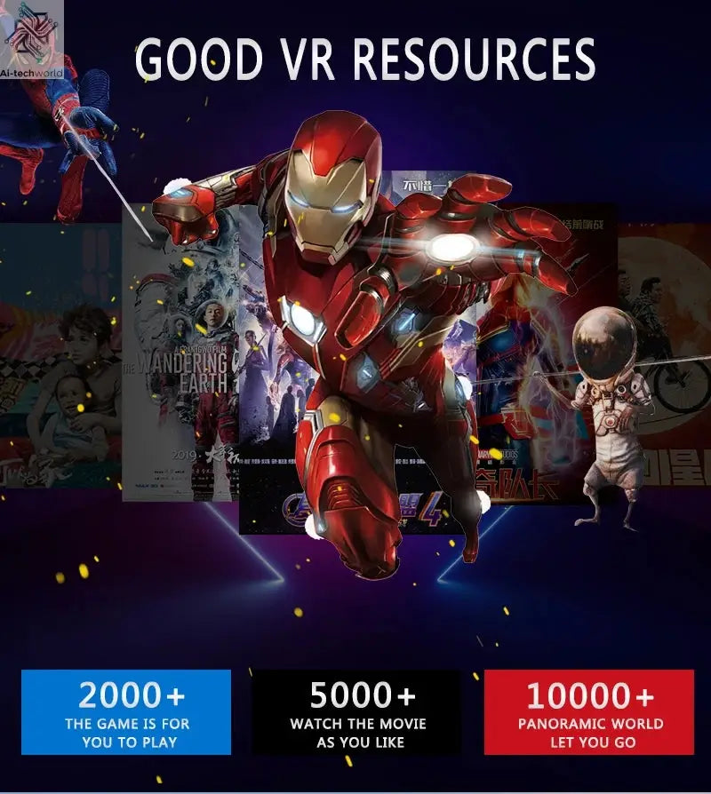 Original J70 4K Wireless Virtual Reality VR Glasses Stereo 3D Videos Google Cardboard Box Headset Helmet for Smartphone Max 6.7" Ai-TechWorld 