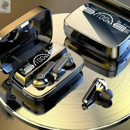 Original M19 Bluetooth Headset Wireless In-Ear Sports Intelligente Touch Led Displaymirror Warehouse Charging Treasure Earphone Ai-TechWorld 