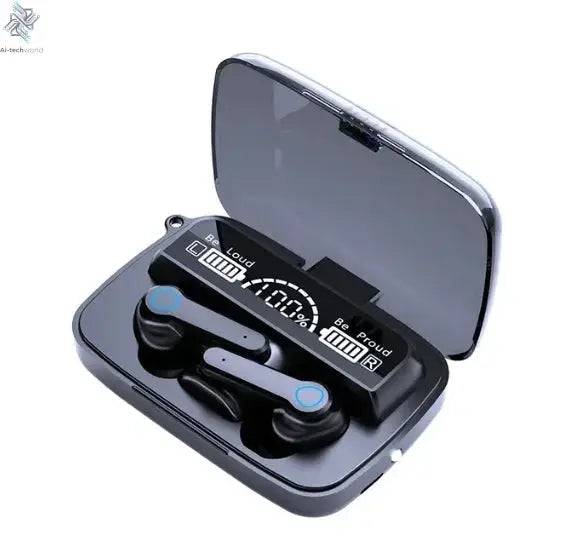 Original M19 Bluetooth Headset Wireless In-Ear Sports Intelligente Touch Led Displaymirror Warehouse Charging Treasure Earphone Ai-TechWorld 