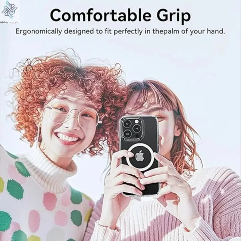 Original Magnetic Transparent Phone Case for Magsafe for iPhone 17 16 15 14 Plus 13 12 11 Pro Max Wireless Charge Back Cover - Ai - TechWorld