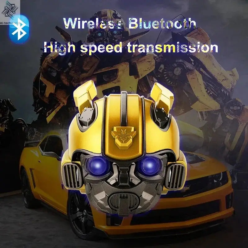 Original Transformers Bluetooth Speakers Bumblebee Head Bluetooth Speakerdual Speakersled Light Heavy Basssuitable,Tf, Fm Radio Ai-TechWorld 