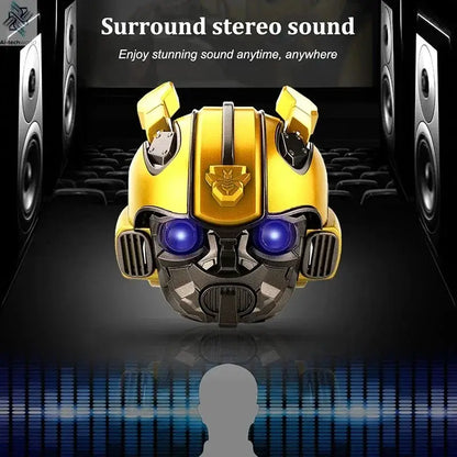 Original Transformers Bluetooth Speakers Bumblebee Head Bluetooth Speakerdual Speakersled Light Heavy Basssuitable,Tf, Fm Radio Ai-TechWorld 