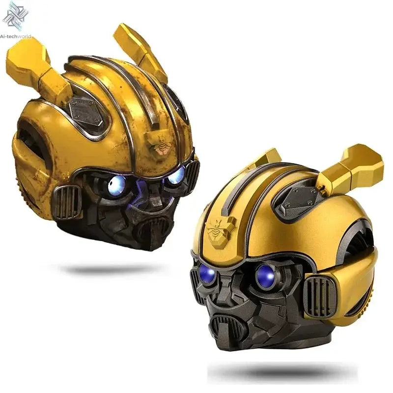Original Transformers Bluetooth Speakers Bumblebee Head Bluetooth Speakerdual Speakersled Light Heavy Basssuitable,Tf, Fm Radio Ai-TechWorld 