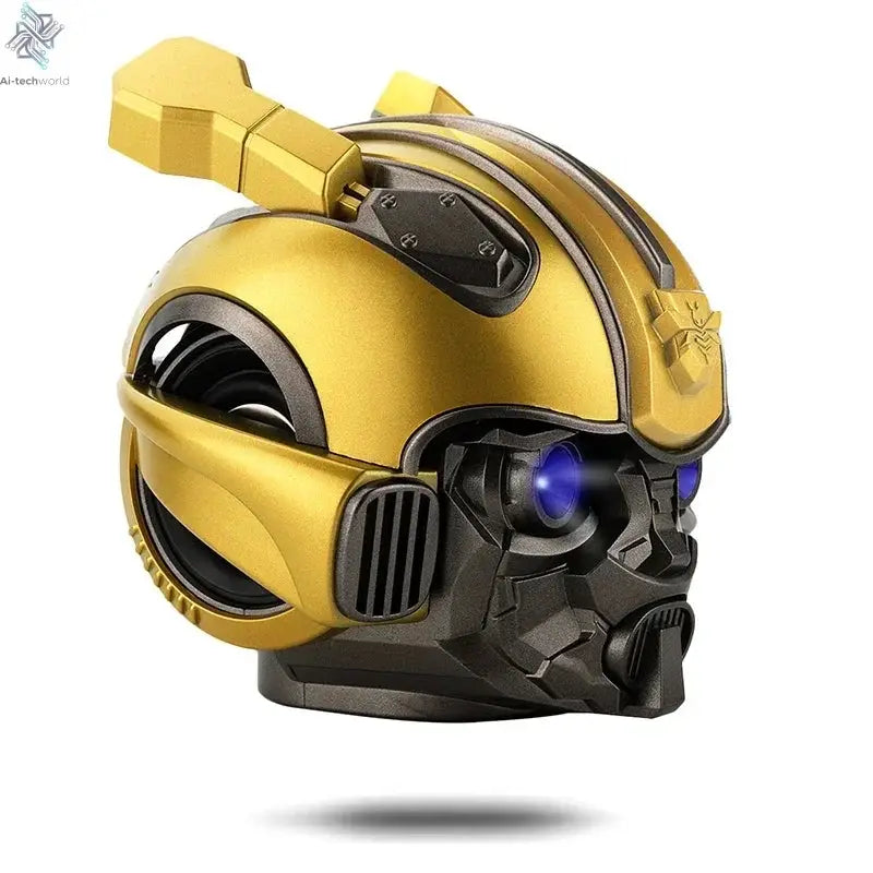 Original Transformers Bluetooth Speakers Bumblebee Head Bluetooth Speakerdual Speakersled Light Heavy Basssuitable,Tf, Fm Radio Ai-TechWorld 