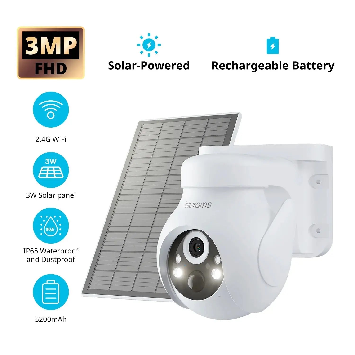 Outdoor Security Camera – 2K HD with Motion Tracking, Color Night Vision & Two - Way Audio - Ai - TechWorld