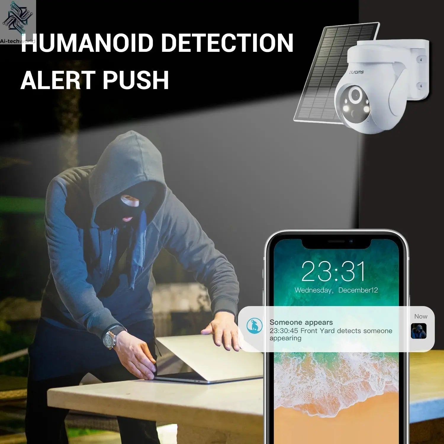 Outdoor Security Camera – 2K HD with Motion Tracking, Color Night Vision & Two - Way Audio - Ai - TechWorld