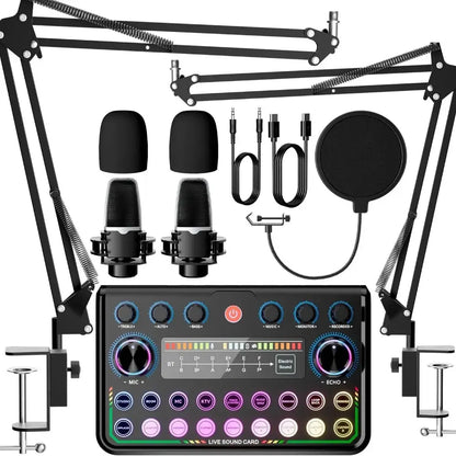 P99 Live Sound Card Podcast Equipment Live Broadcast DJ Device with MC98 Microphone Set For Music/Recording Live Streaming Ai-TechWorld 