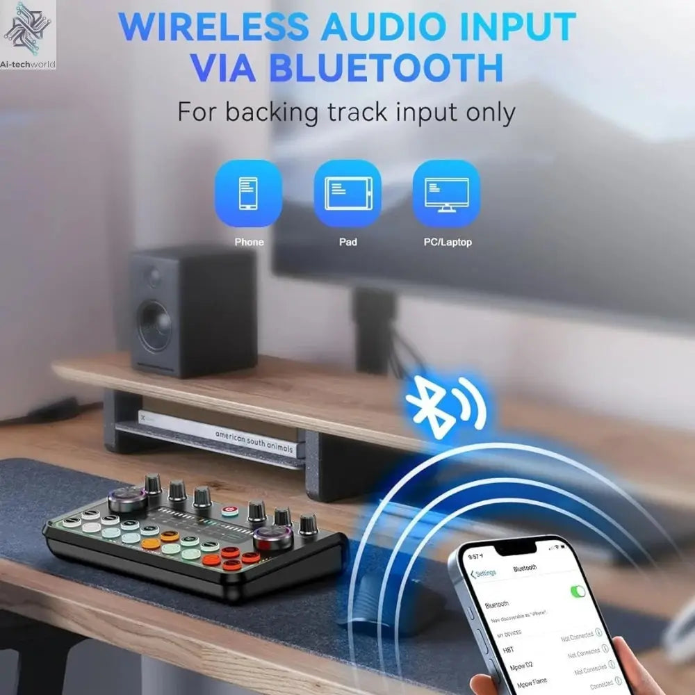 P99 Live Sound Card Podcast Equipment Live Broadcast DJ Device with MC98 Microphone Set For Music/Recording Live Streaming Ai-TechWorld 