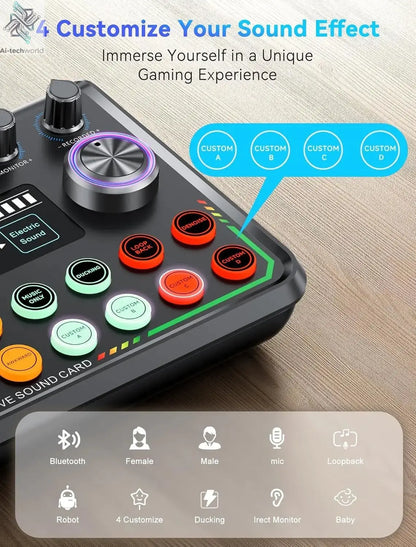 P99 Live Sound Card Podcast Equipment Live Broadcast DJ Device with MC98 Microphone Set For Music/Recording Live Streaming Ai-TechWorld 