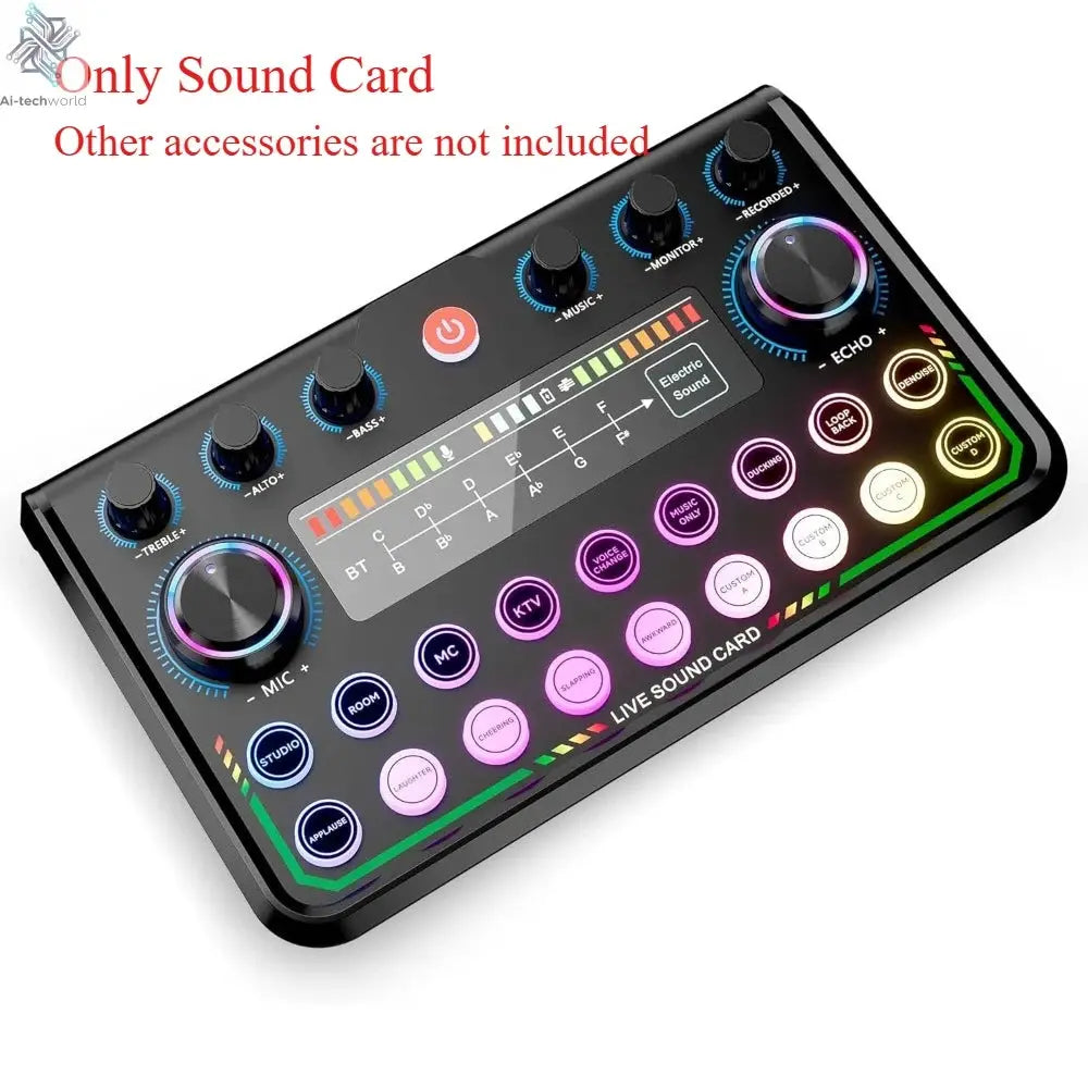 P99 Live Sound Card Podcast Equipment Live Broadcast DJ Device with MC98 Microphone Set For Music/Recording Live Streaming Ai-TechWorld 