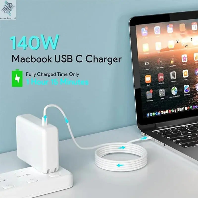 PD 140W USB C Charger Fast Charger Power Adapter for MacBook Pro, MacBook Air, iPad Pro, Samsung Galaxy and All USB-C Devices Ai-TechWorld 
