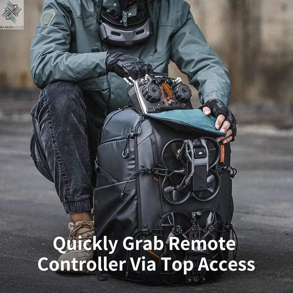 PGYTECH 30L OneMo Drone-Backpack for DJI FPV, Professional Waterproof Backpack Travel Bag for FPV Racing Quadcopter/FPV goggles Ai-TechWorld 