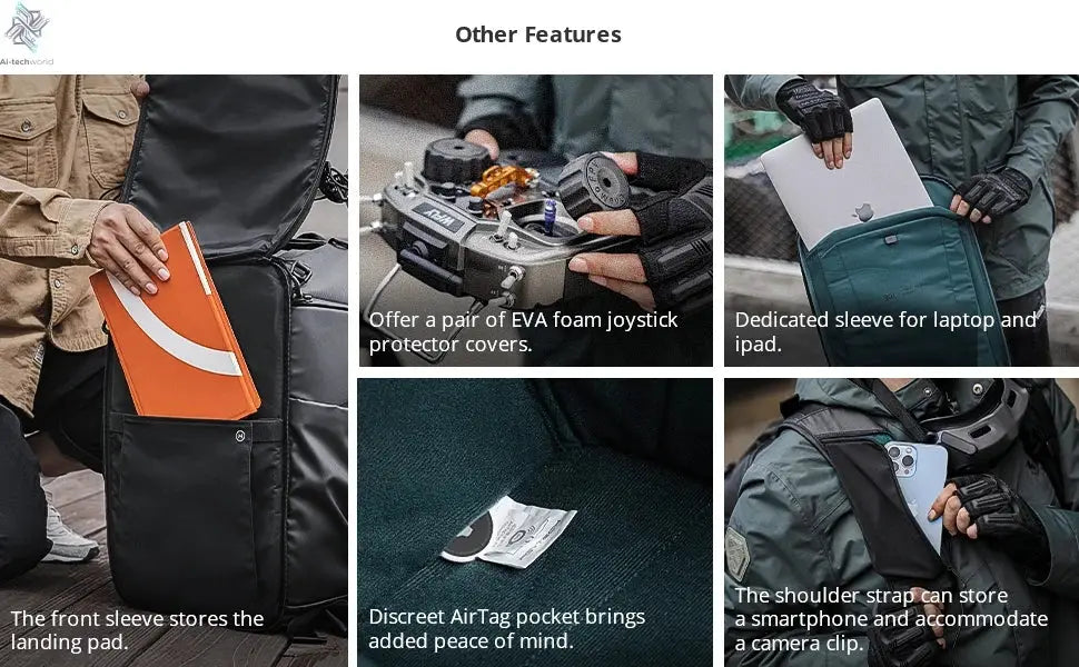 PGYTECH 30L OneMo Drone-Backpack for DJI FPV, Professional Waterproof Backpack Travel Bag for FPV Racing Quadcopter/FPV goggles Ai-TechWorld 