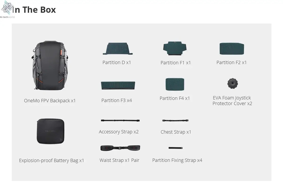 PGYTECH 30L OneMo Drone-Backpack for DJI FPV, Professional Waterproof Backpack Travel Bag for FPV Racing Quadcopter/FPV goggles Ai-TechWorld 