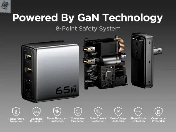 PISEN 65W 4-Port GaN Charger w/ 4FT C-C Cable, Fast Charge for MacBook, iPhone 16-14, iPad, Galaxy S24, Pixel 8, Steam Deck Ai-TechWorld 