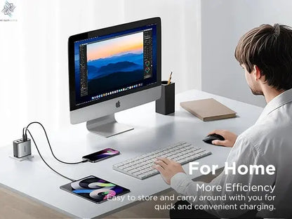 PISEN 65W 4-Port GaN Charger w/ 4FT C-C Cable, Fast Charge for MacBook, iPhone 16-14, iPad, Galaxy S24, Pixel 8, Steam Deck Ai-TechWorld 