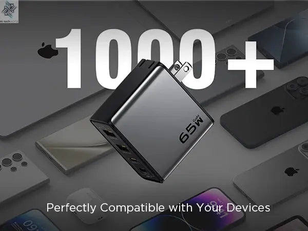 PISEN 65W 4-Port GaN Charger w/ 4FT C-C Cable, Fast Charge for MacBook, iPhone 16-14, iPad, Galaxy S24, Pixel 8, Steam Deck Ai-TechWorld 