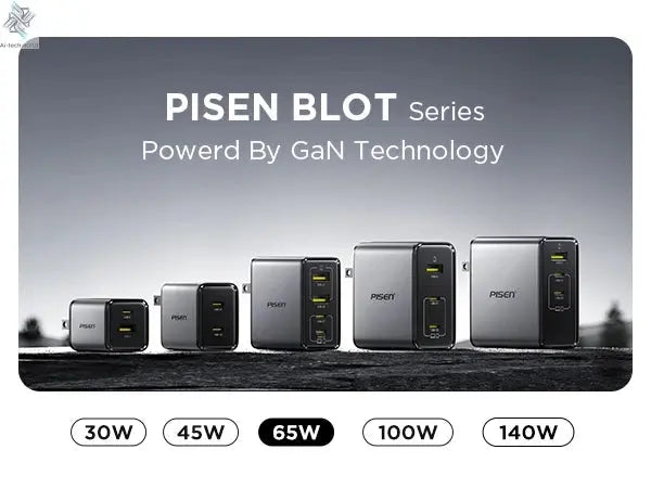PISEN 65W 4-Port GaN Charger w/ 4FT C-C Cable, Fast Charge for MacBook, iPhone 16-14, iPad, Galaxy S24, Pixel 8, Steam Deck Ai-TechWorld 