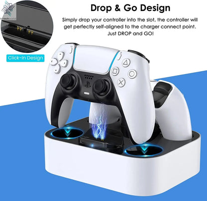 PS5 Controller Charger Station for Playstation 5 Dual for for DualSense Edge Control Fast Charging Dock Stand with Cable Ai-TechWorld 