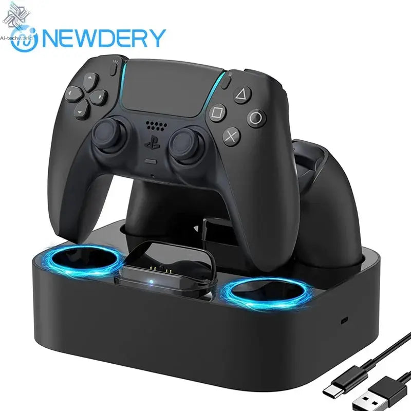 PS5 Controller Charger Station for Playstation 5 Dual for for DualSense Edge Control Fast Charging Dock Stand with Cable Ai-TechWorld 