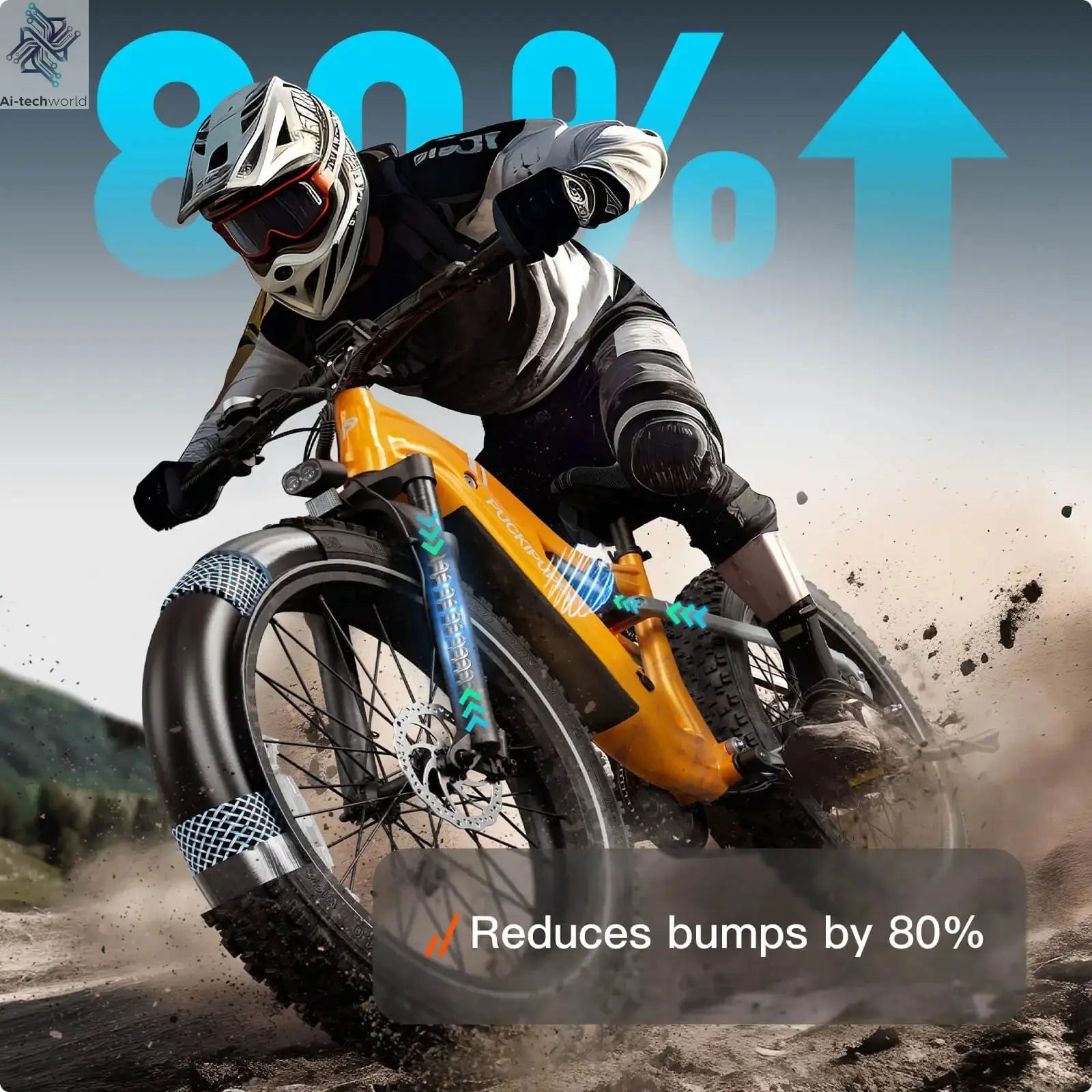 PUCKIPUPPY Labrador pro Electric Bike 1350W Peak 48V 20AH Battery Ebike 26" Fat Tire Electric Mountain Bike 2-Year Warranty Ai-TechWorld 