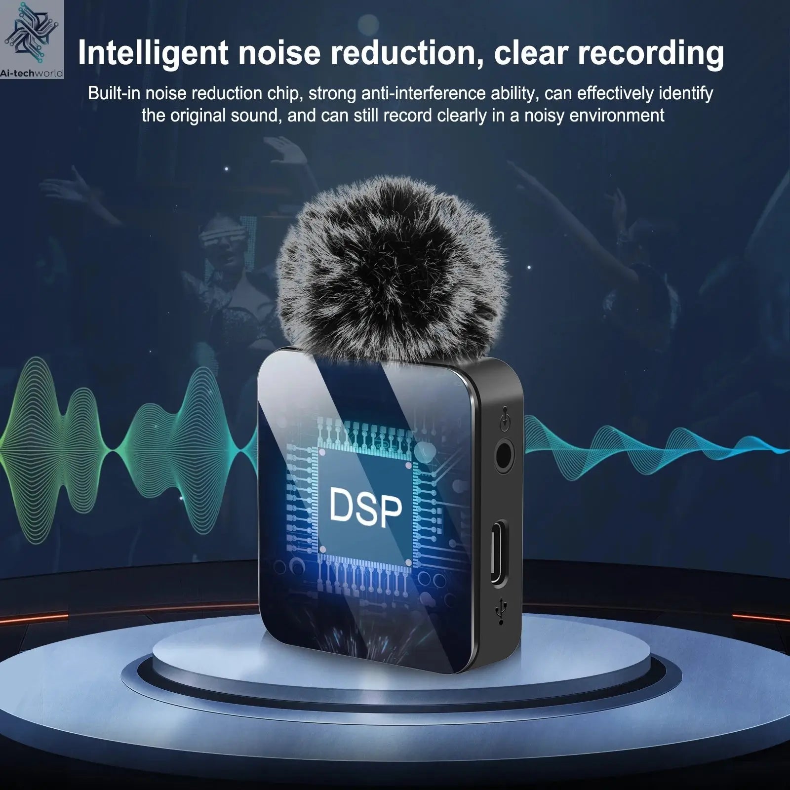 PULUZ 2.4G Wireless Lavalier Microphone Live Broadcast Gaming Microphone For iPhone Type-C Android Camera Audio Video ForYouTube Ai-TechWorld 