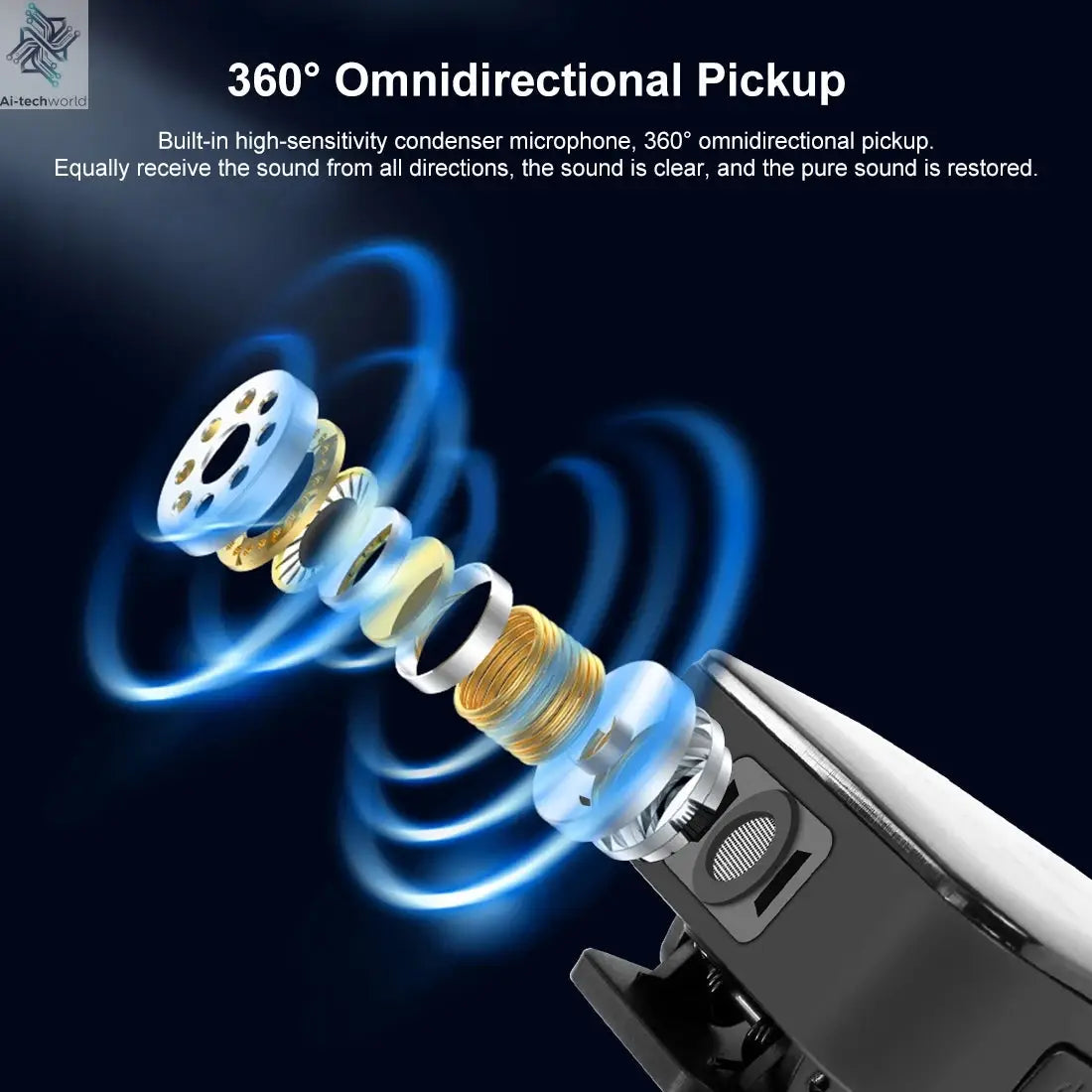 PULUZ 2.4G Wireless Lavalier Microphone Live Broadcast Gaming Microphone For iPhone Type-C Android Camera Audio Video ForYouTube Ai-TechWorld 