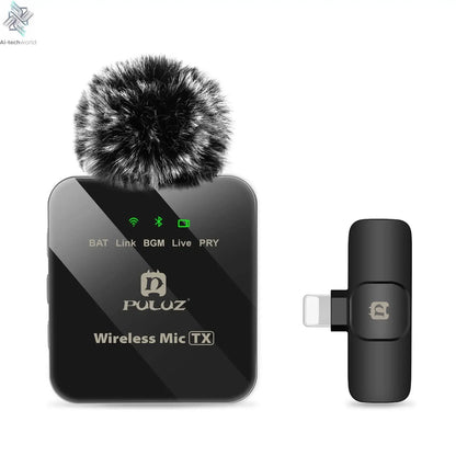 PULUZ 2.4G Wireless Lavalier Microphone Live Broadcast Gaming Microphone For iPhone Type-C Android Camera Audio Video ForYouTube Ai-TechWorld 