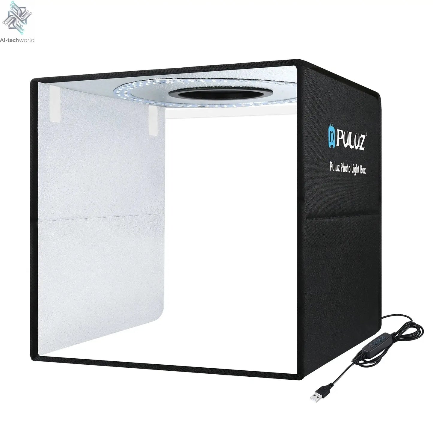 PULUZ 40cm Folding Portable Ring Light USB Photo Lighting Studio Shooting Tent Box with 6 x Dual-side Color Backdrops Photo Box Ai-TechWorld 
