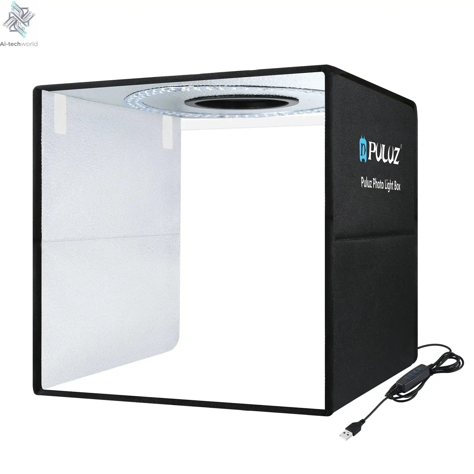 PULUZ 40cm Folding Portable Ring Light USB Photo Lighting Studio Shooting Tent Box with 6 x Dual-side Color Backdrops Photo Box Ai-TechWorld 