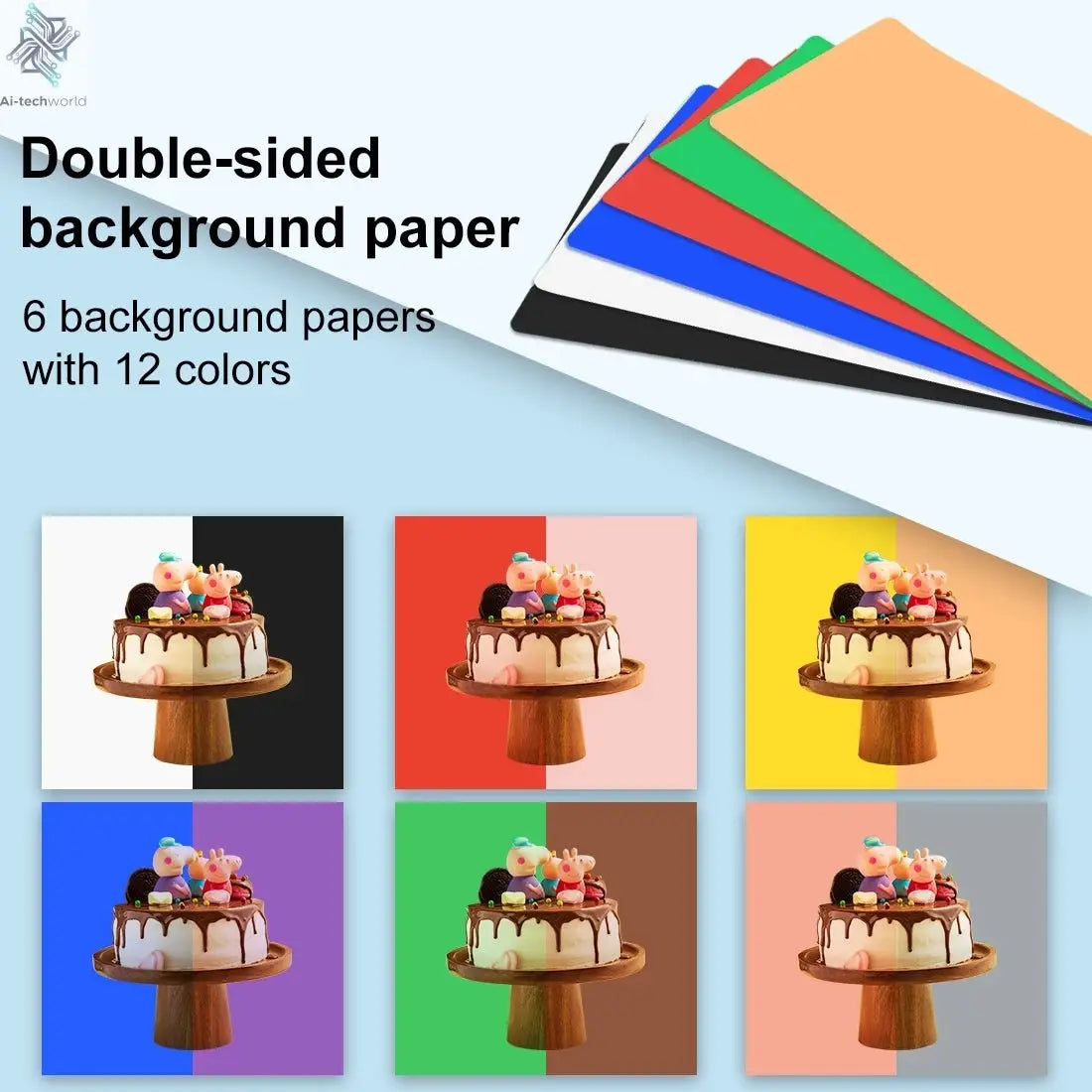 PULUZ 40cm Folding Portable Ring Light USB Photo Lighting Studio Shooting Tent Box with 6 x Dual-side Color Backdrops Photo Box Ai-TechWorld 