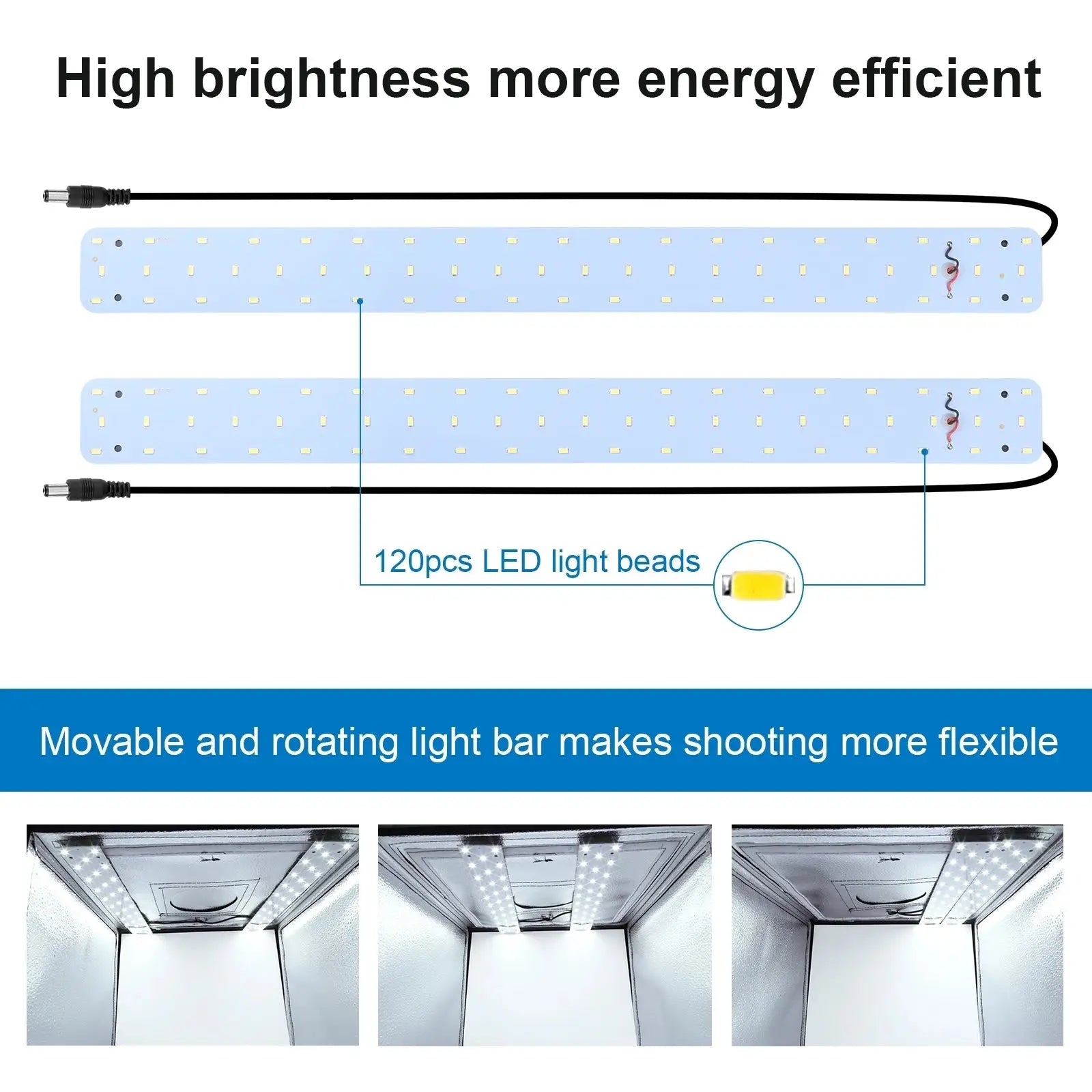 PULUZ 60cm Photo Studio Box Portable Light Soft Box LED 5500K White Light Dimmable 36W Photography Tent Kit with 6 Backdrops Ai-TechWorld 
