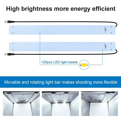 PULUZ 60cm Photo Studio Box Portable Light Soft Box LED 5500K White Light Dimmable 36W Photography Tent Kit with 6 Backdrops Ai-TechWorld 