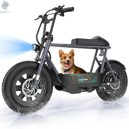 Peak 1200W Electric Scooter with Seat, 16" Fat Tire Electric Dirt Bike, Max 30Miles Ranges, Top Speed 20Mph,, Customized Ai-TechWorld 