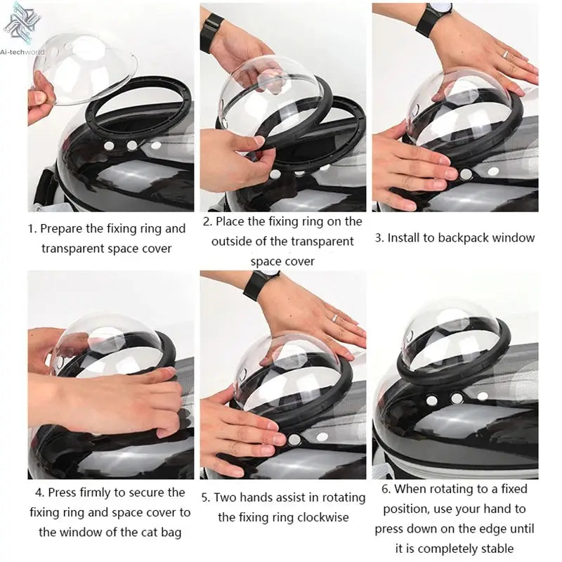 Pet Cat Carrying Bag Space Pet Backpacks Breathable Portable Transparent Backpack Puppy Dog Transport Carrier Space Capsule Bags Ai-TechWorld 