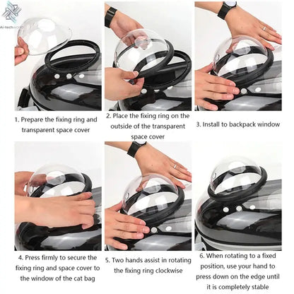 Pet Cat Carrying Bag Space Pet Backpacks Breathable Portable Transparent Backpack Puppy Dog Transport Carrier Space Capsule Bags Ai-TechWorld 