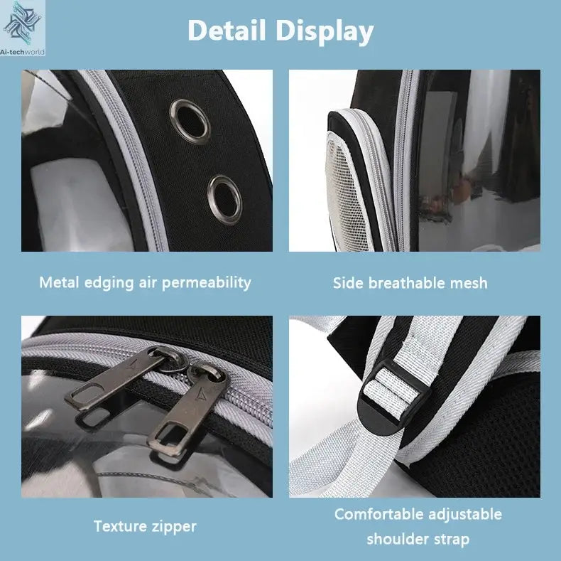 Pet Cat Carrying Bag Space Pet Backpacks Breathable Portable Transparent Backpack Puppy Dog Transport Carrier Space Capsule Bags Ai-TechWorld 