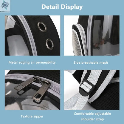 Pet Cat Carrying Bag Space Pet Backpacks Breathable Portable Transparent Backpack Puppy Dog Transport Carrier Space Capsule Bags Ai-TechWorld 