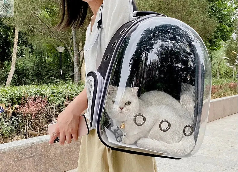 Pet Cat Carrying Bag Space Pet Backpacks Breathable Portable Transparent Backpack Puppy Dog Transport Carrier Space Capsule Bags Ai-TechWorld 