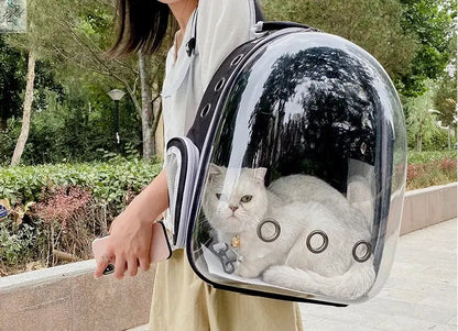 Pet Cat Carrying Bag Space Pet Backpacks Breathable Portable Transparent Backpack Puppy Dog Transport Carrier Space Capsule Bags Ai-TechWorld 