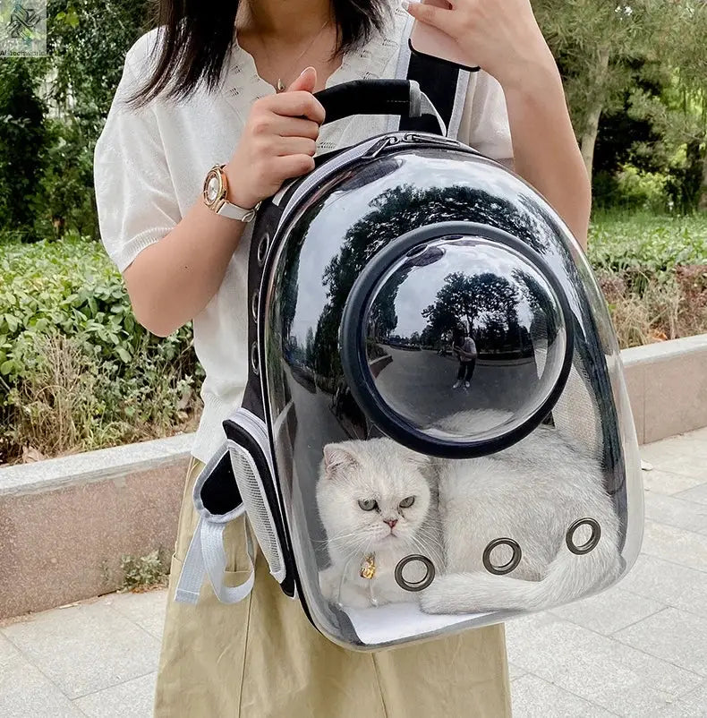 Pet Cat Carrying Bag Space Pet Backpacks Breathable Portable Transparent Backpack Puppy Dog Transport Carrier Space Capsule Bags Ai-TechWorld 