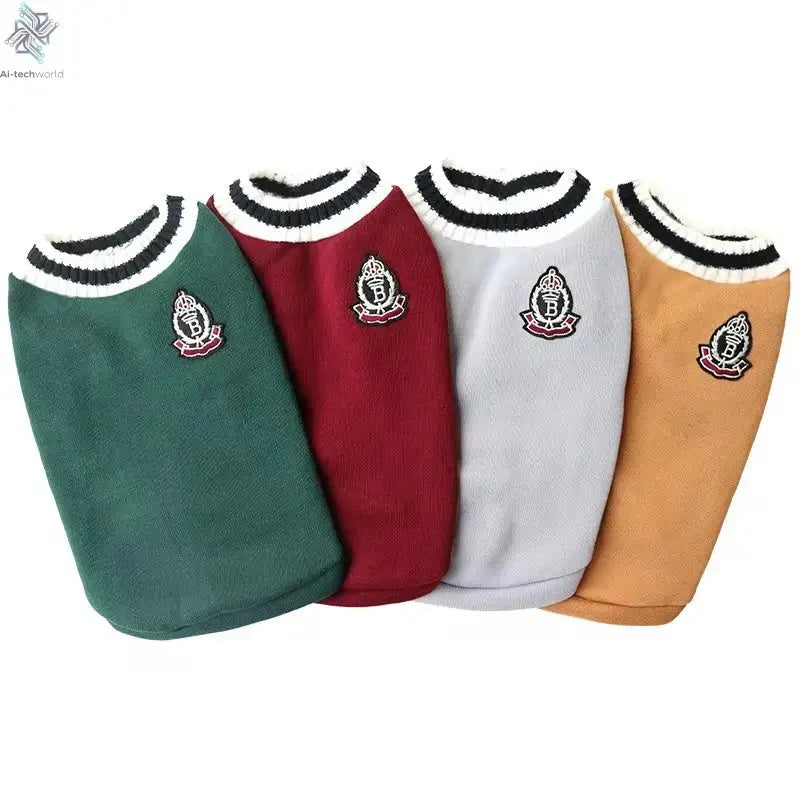 Pet Cat Solid Costume Autumn Winter Christmas Sweater For Small Dogs Kitten Pullover Puppy Vest Clothes Kitty Jacket Outfits Ai-TechWorld 