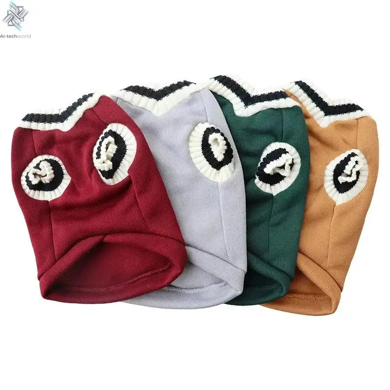 Pet Cat Solid Costume Autumn Winter Christmas Sweater For Small Dogs Kitten Pullover Puppy Vest Clothes Kitty Jacket Outfits Ai-TechWorld 